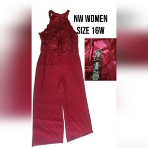 Jumpsuit NW Woman Burgundy Size 16w